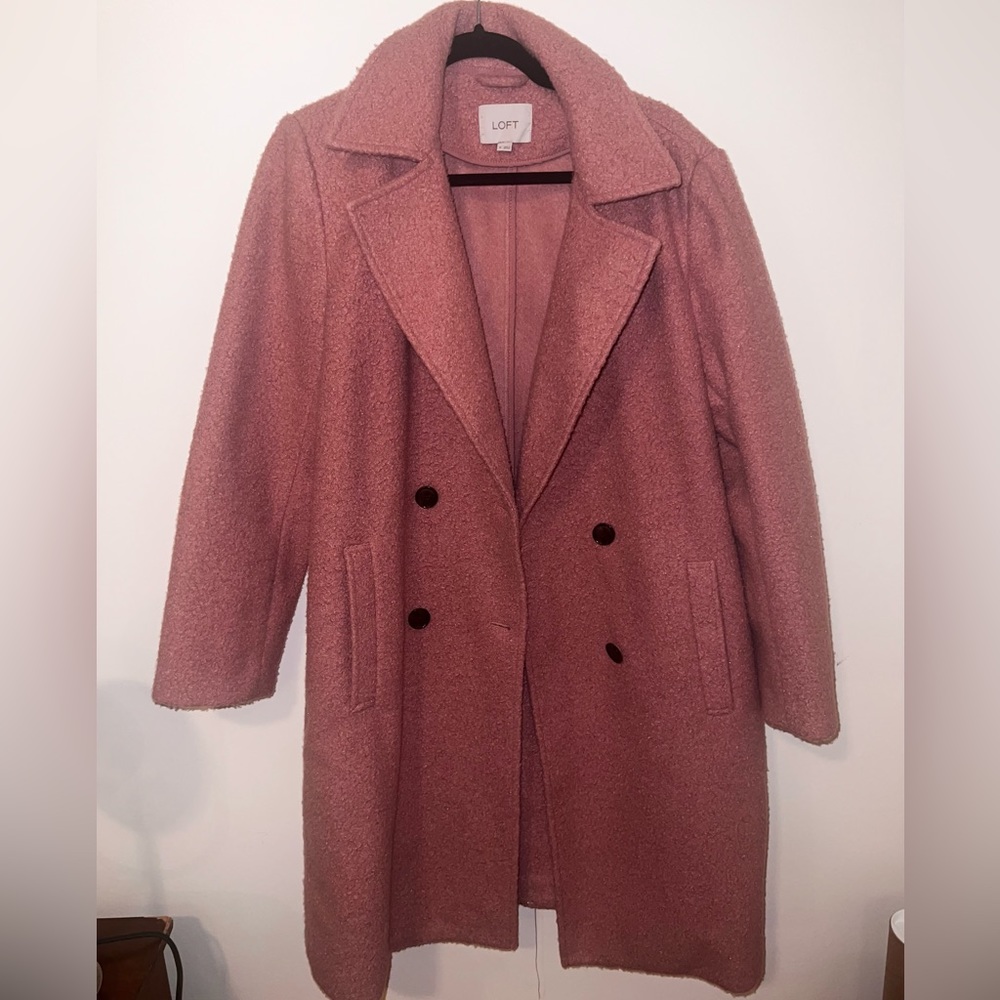 Pink Loft Wool Knee Length Wool Coat, Worn Twice | Like New Size Medium